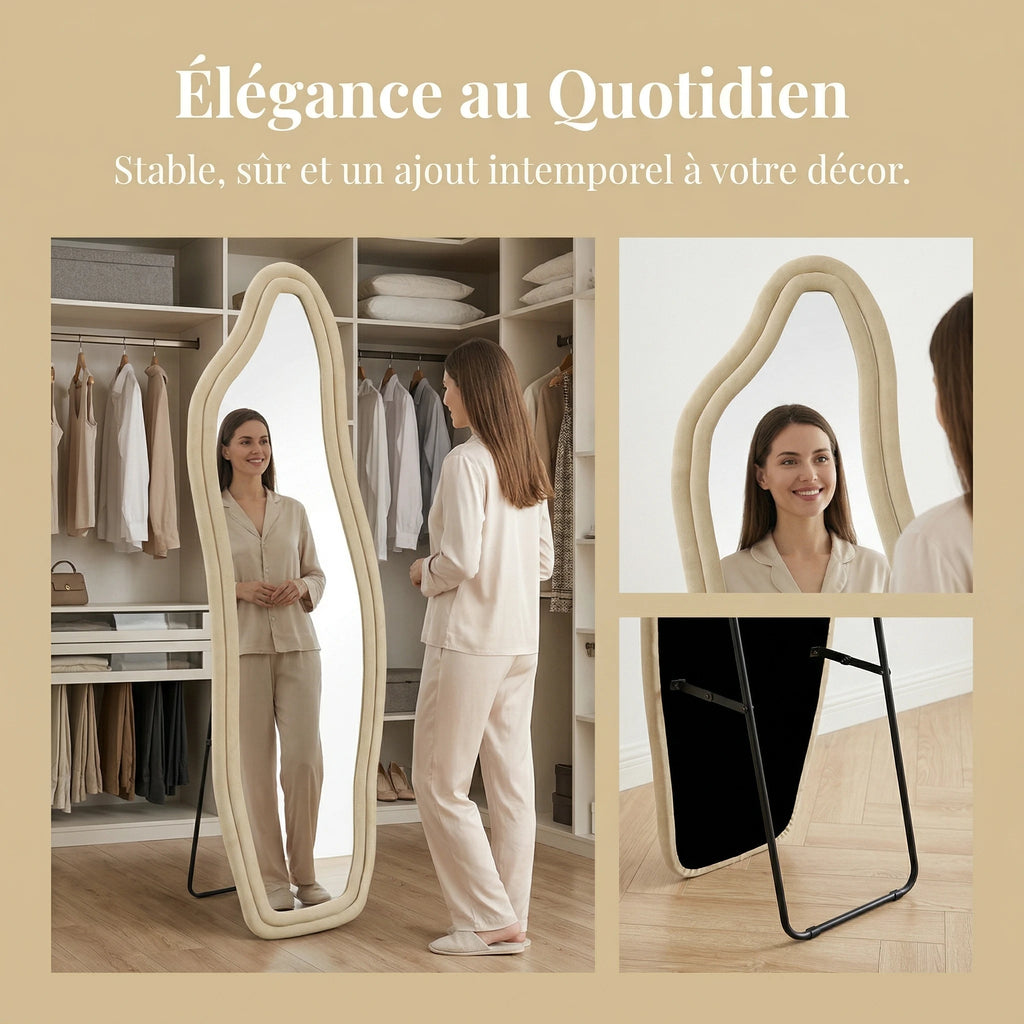 Foot Mirror 160X50 Cm, Wall Mirror, Organic Mirror with Aluminum Alloy Frame, Mirror Tempered Glass Door, Mirror