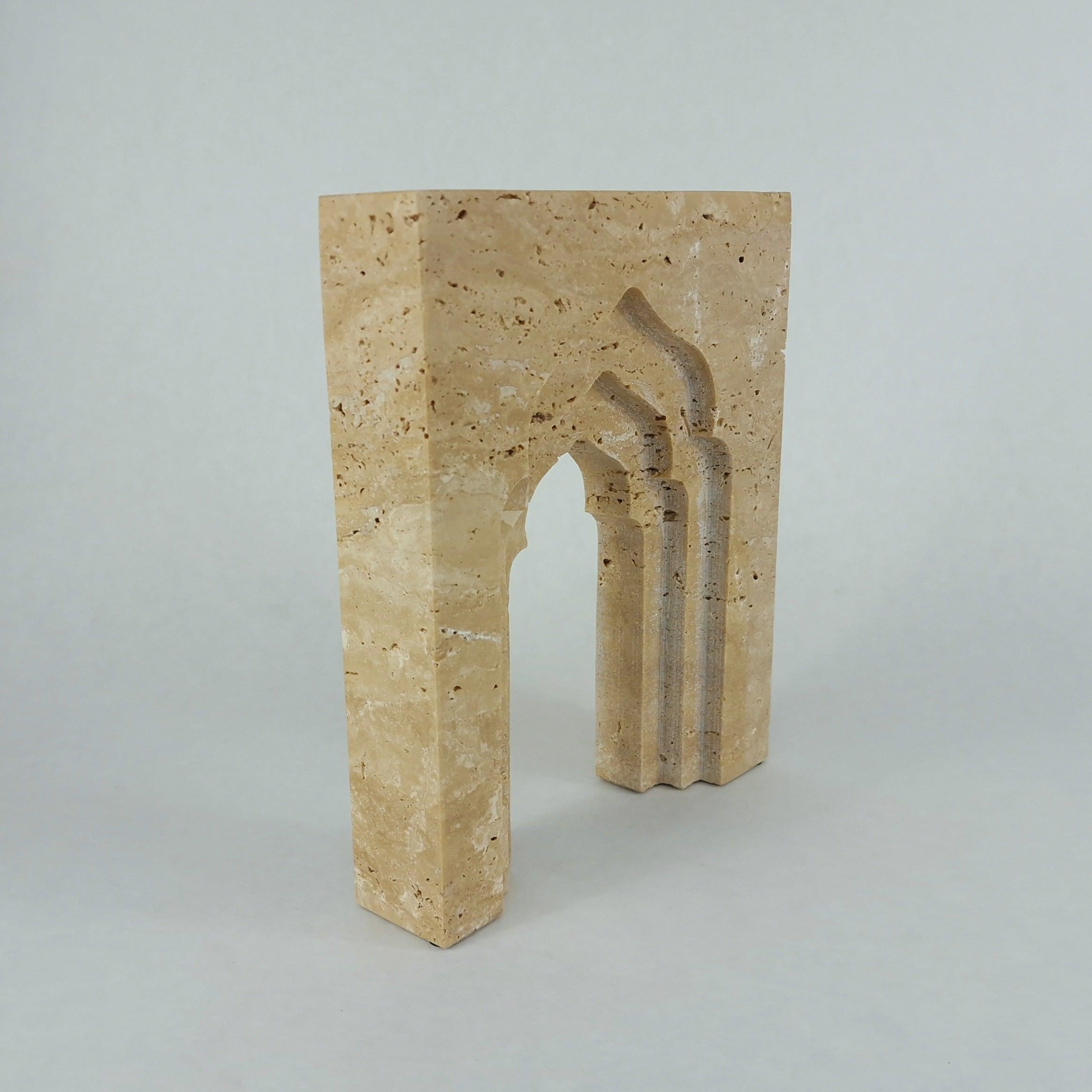 Travertine Sculpture | Arch Design Natural Stone Object | Modern Home Decor | Interior Statement Piece | Jumeirah