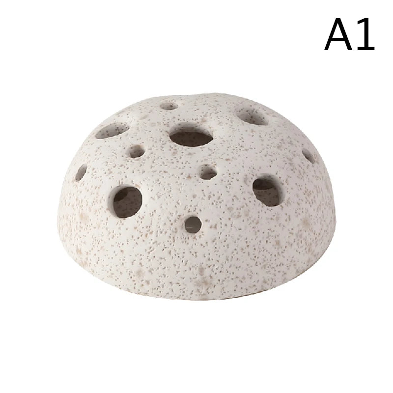 Japanese Style Ikebana Vase Ceramic Lotus Seedpod Zen Tea Table Desktop Flower Arrangement Utensils Ceramic Stone Sand Decor