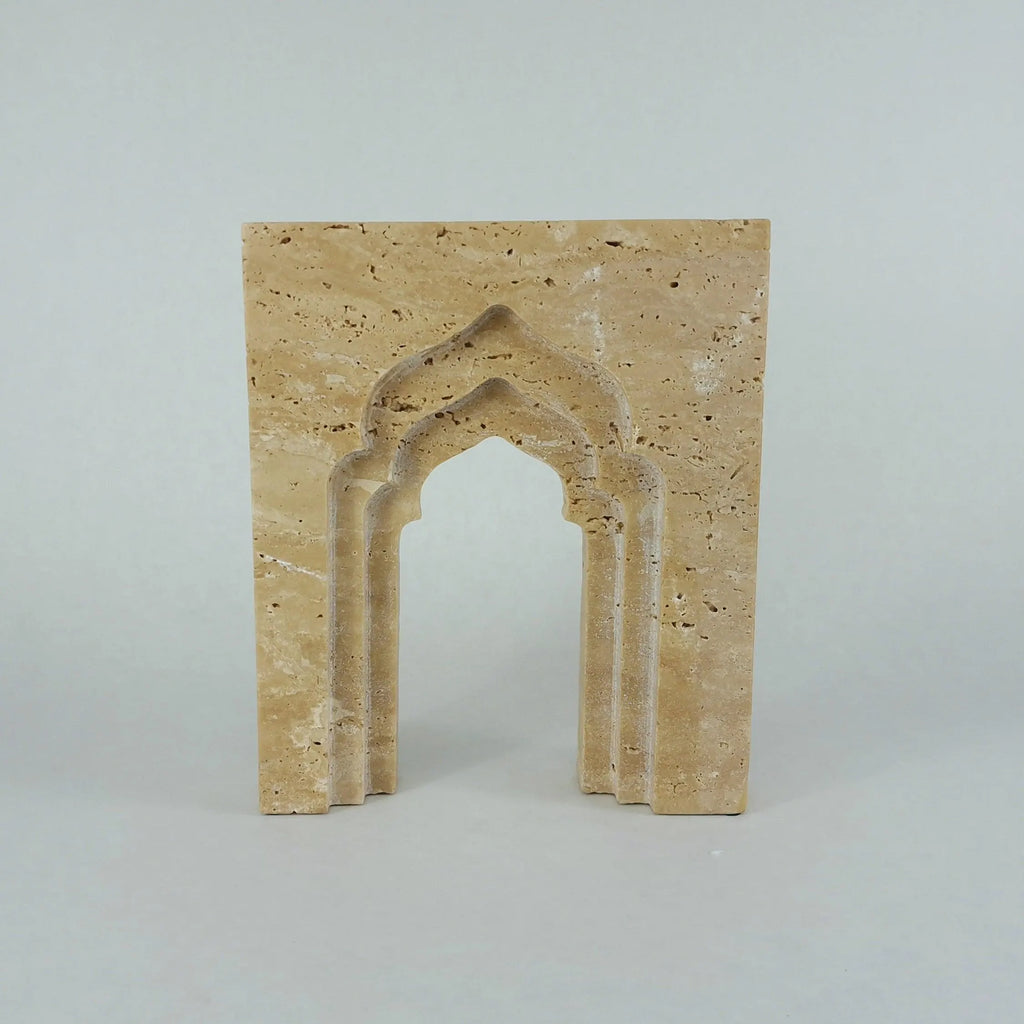 Travertine Sculpture | Arch Design Natural Stone Object | Modern Home Decor | Interior Statement Piece | Jumeirah