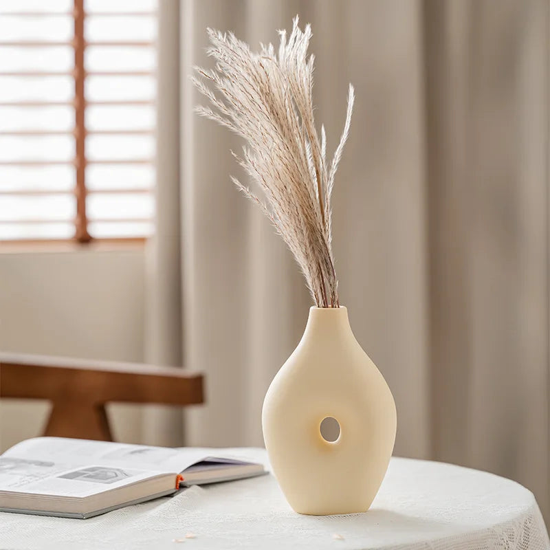 Ceramic Vase White Flower Pot Nordic Decorative Vase Dry Flower Vases for Home Living Room Desktop Decor Ваза Для Цветов