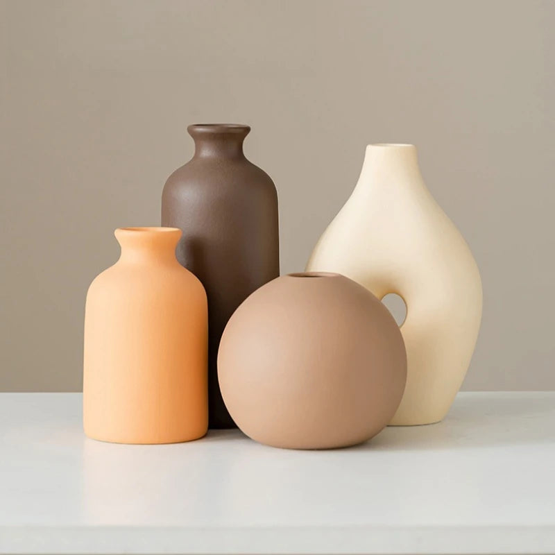 Ceramic Vase White Flower Pot Nordic Decorative Vase Dry Flower Vases for Home Living Room Desktop Decor Ваза Для Цветов