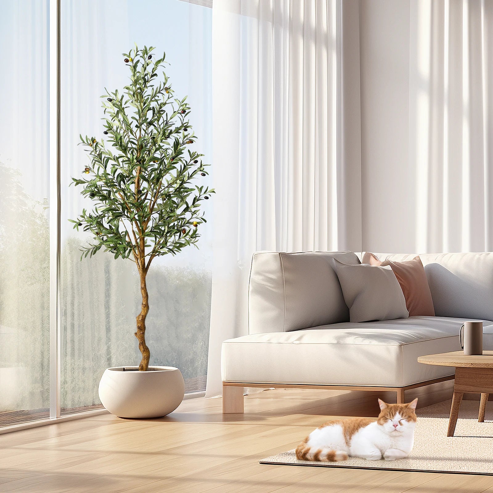 Artificial Olive Tree 120/150/180Cm-Artificial Plants with Wood Trunk for Living Room Office Decor, Spring Decoration