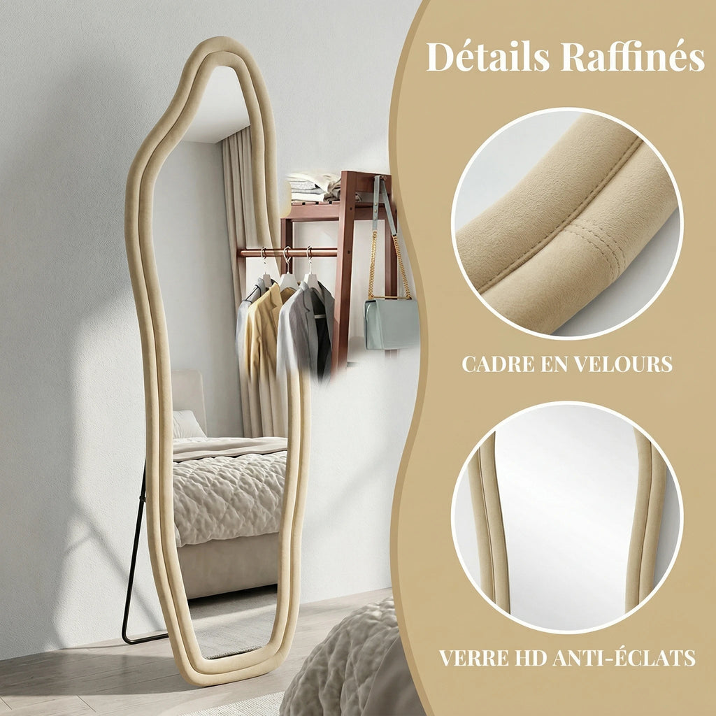Foot Mirror 160X50 Cm, Wall Mirror, Organic Mirror with Aluminum Alloy Frame, Mirror Tempered Glass Door, Mirror