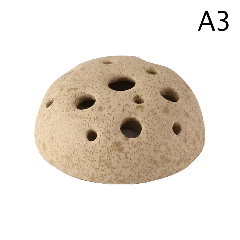 Japanese Style Ikebana Vase Ceramic Lotus Seedpod Zen Tea Table Desktop Flower Arrangement Utensils Ceramic Stone Sand Decor