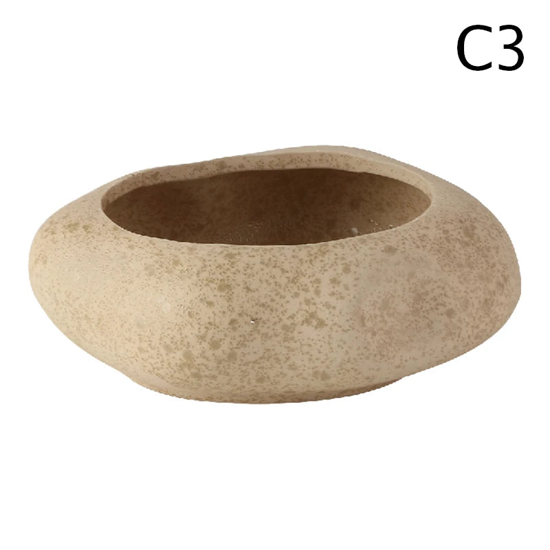 Japanese Style Ikebana Vase Ceramic Lotus Seedpod Zen Tea Table Desktop Flower Arrangement Utensils Ceramic Stone Sand Decor