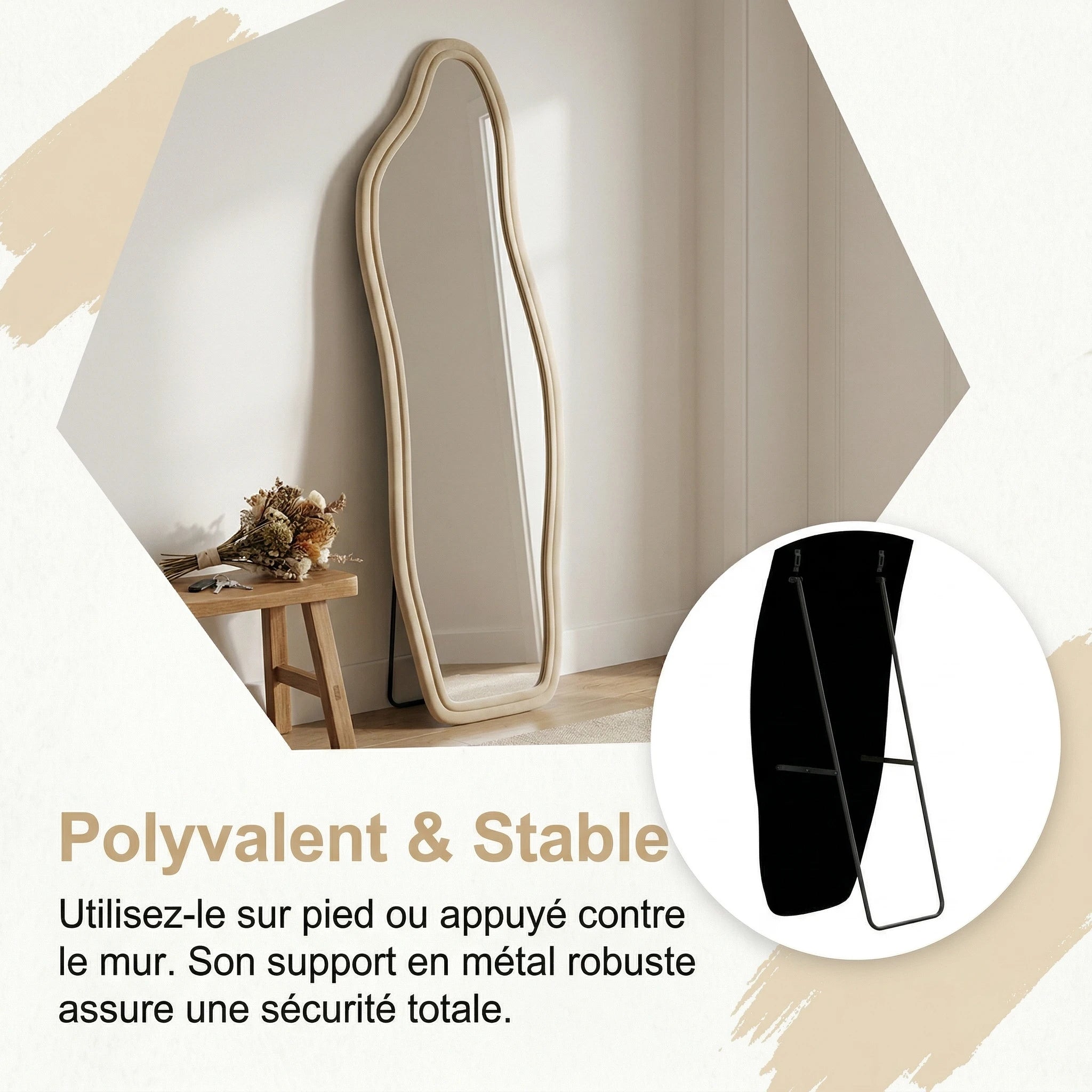 Foot Mirror 160X50 Cm, Wall Mirror, Organic Mirror with Aluminum Alloy Frame, Mirror Tempered Glass Door, Mirror