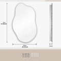 LED Bathroom Mirror,Asymmetrical,Touch Switch,Dimmable,3Cct,Adjustable Bathroom Mirror with Lighting,Anti-Fog, 85 X 52 Cm