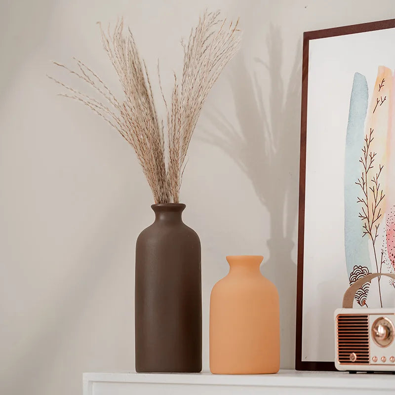 Ceramic Vase White Flower Pot Nordic Decorative Vase Dry Flower Vases for Home Living Room Desktop Decor Ваза Для Цветов