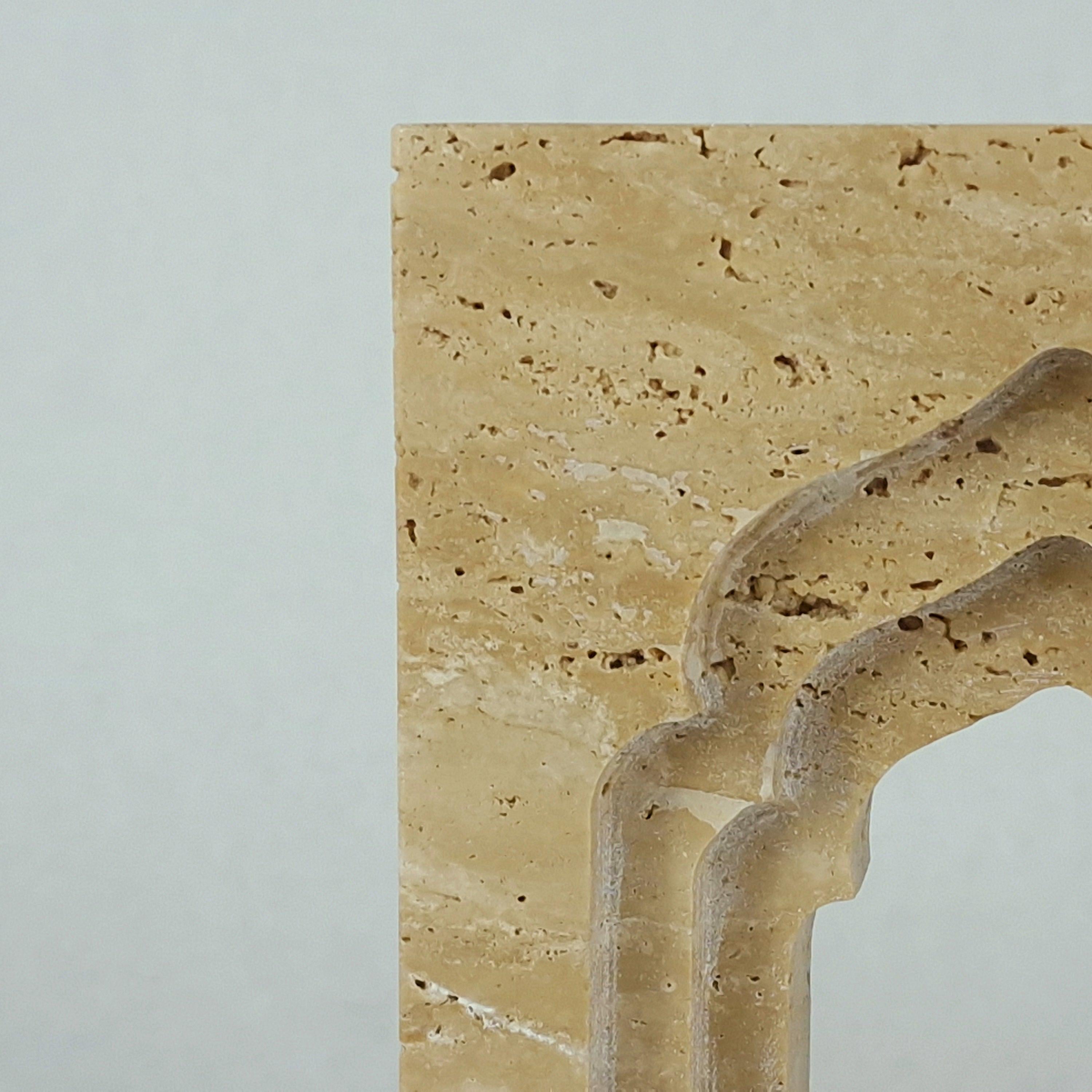 Travertine Sculpture | Arch Design Natural Stone Object | Modern Home Decor | Interior Statement Piece | Jumeirah
