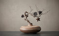 Wabi Sabi Terracotta Vase - Earthy Striped Ceramic Pottery
